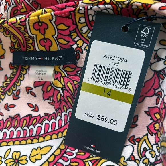 Tommy Hilfiger Dress Jesey Knit Paisley Floral Sleeveless Versatile Sleeveless - Picture 10 of 13